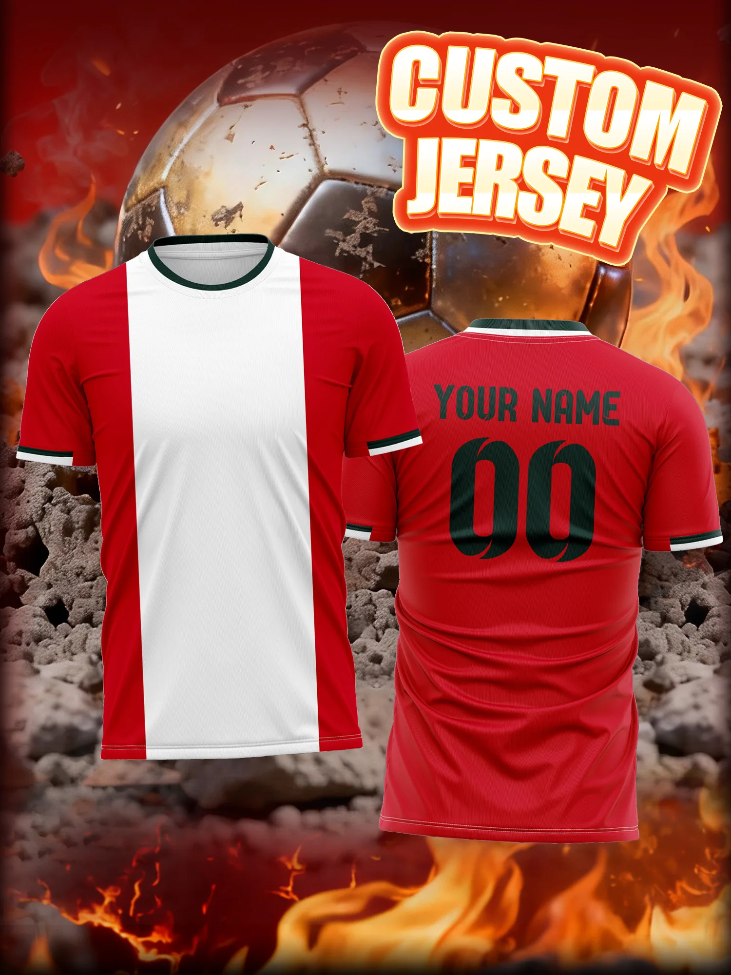 Custom Photo Name Number Soccer Jersey Fan Meetup Supporter Gathering Outfit Kit