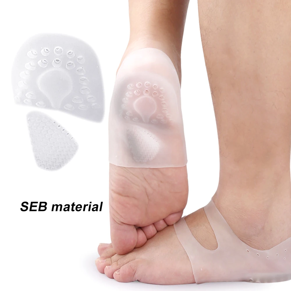 1 Pair Heel Protectors Cups with Arch Support for Plantar Fasciitis - for Achilles Tendonitis Dry Cracked Heel Support Cushion