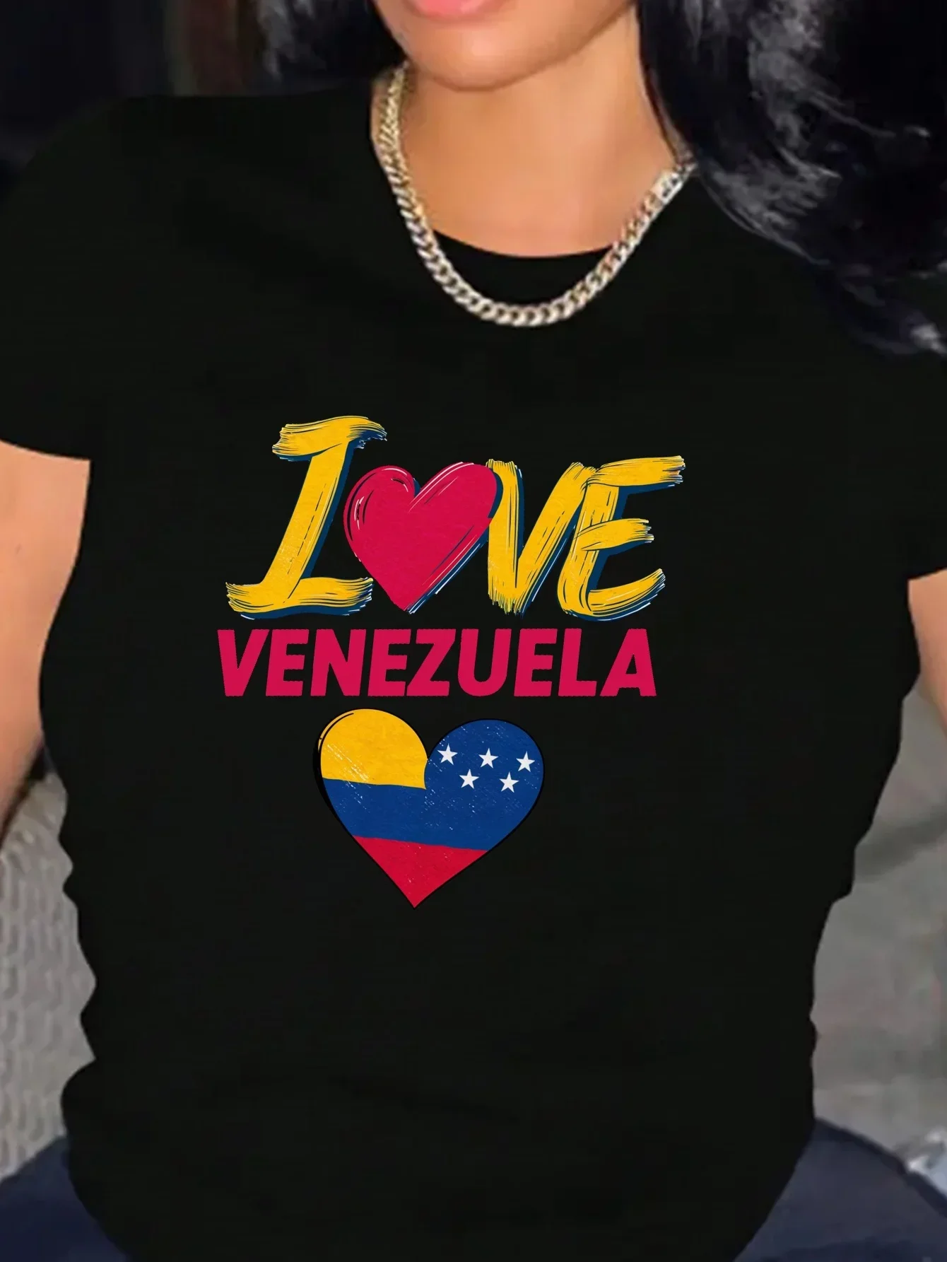 I LOVE VENEZUELA women's comfit t-shirt  2024 -DJT -Trump -Trump Survived -USA Freedom -Donald J Trump Streetwear