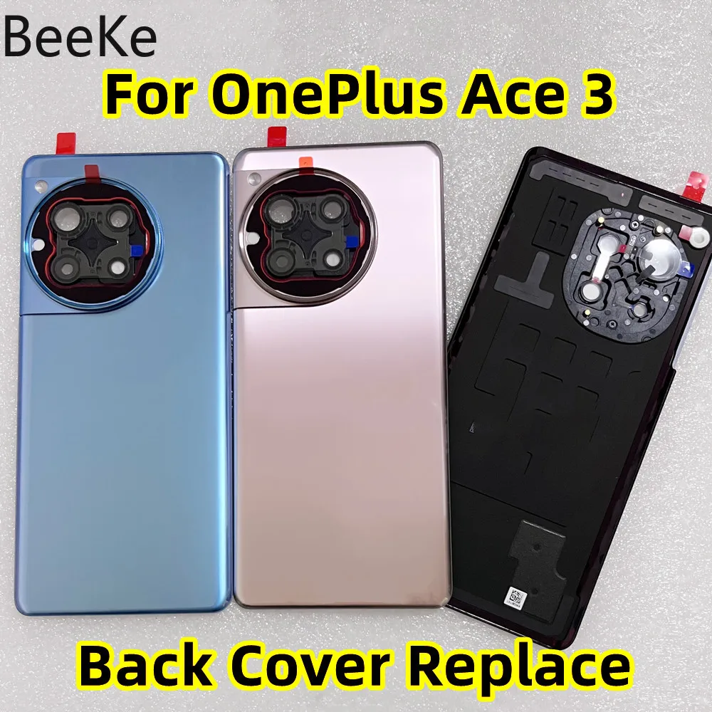 Repair Back Cover Original For OnePlus Ace 3 3V Pro 5G 1+ Battery Glass Rear Door Shell Case Housing + Camera Lens Replacement