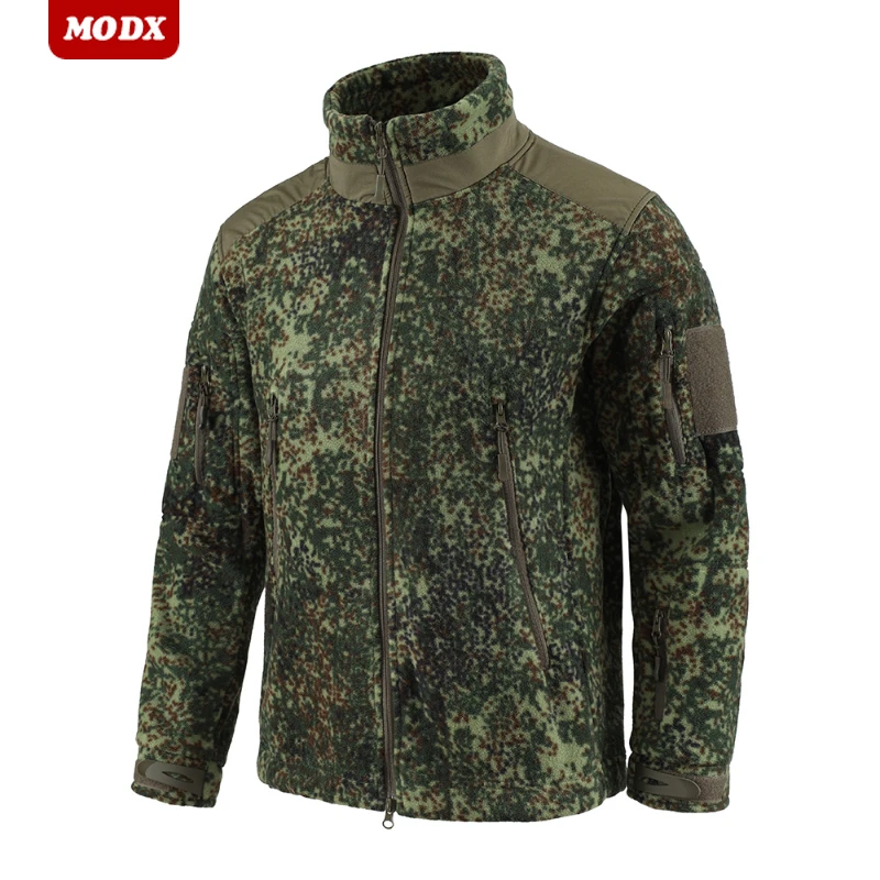 New Thick Men Outdoor Camouflage Warm Jacket Stand Collar Double Sided Polar Fleece Coat Sports Cycling Hiking Tactics Outwear — zdjęcie 4