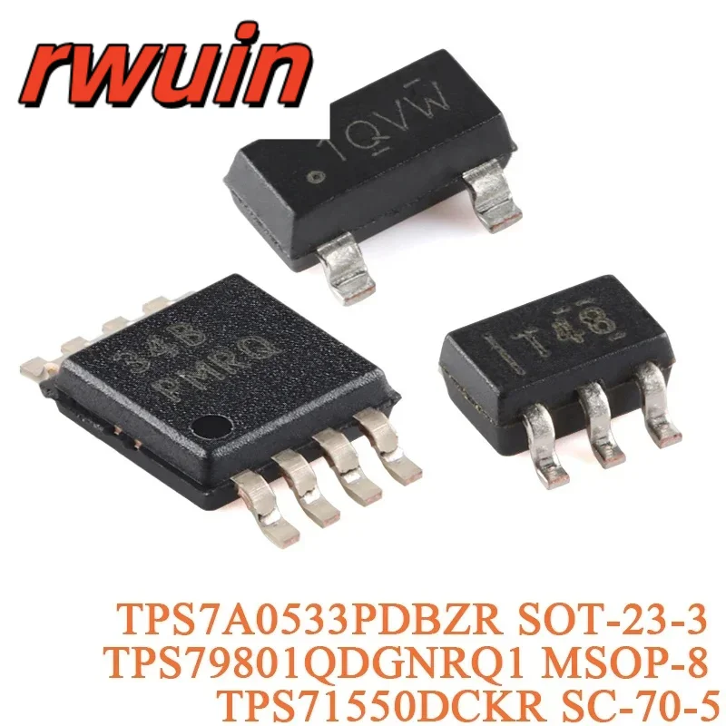 5Pcs TPS7A0533PDBZR SOT-23-3 TPS79801QDGNRQ1 MSOP-8 TPS71550DCKR SC-70-5 Low Voltage Drop Regulator Chip