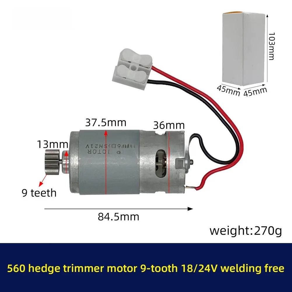18V 24V Brush Motor with D Shaft and 9 Tooth Gear Configuration Compatible with Hedge Trimmer and Tea Pruning Mechanisms