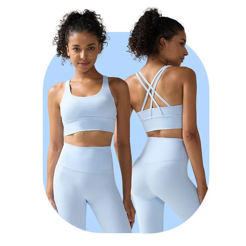 Sexy Solid Color 2 Piece Yoga Set High Waist Leggings & Sports Bra Gym Suit Gym Running Fitness Workout Women Sportwear👍️🏃‍♀️