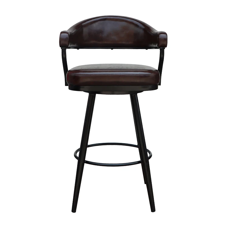 Luxury New Arrival Leather Cushion Bar Chair Stainless Metal Base Bar High Chair Stool