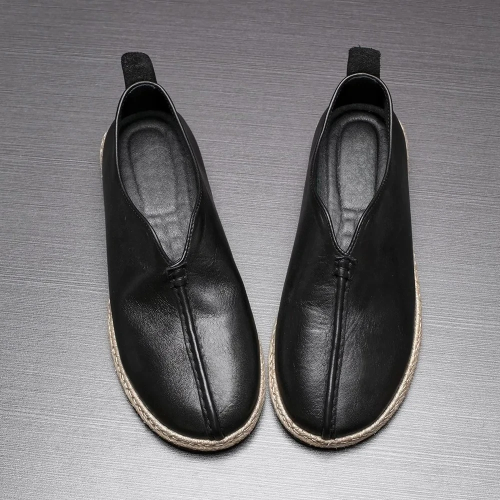 Fashion High Quality Genuine Leather Men Casual Shoes New Busines Dress Shoes Male Flats All-match Cowhide Loafers Shoes for Men