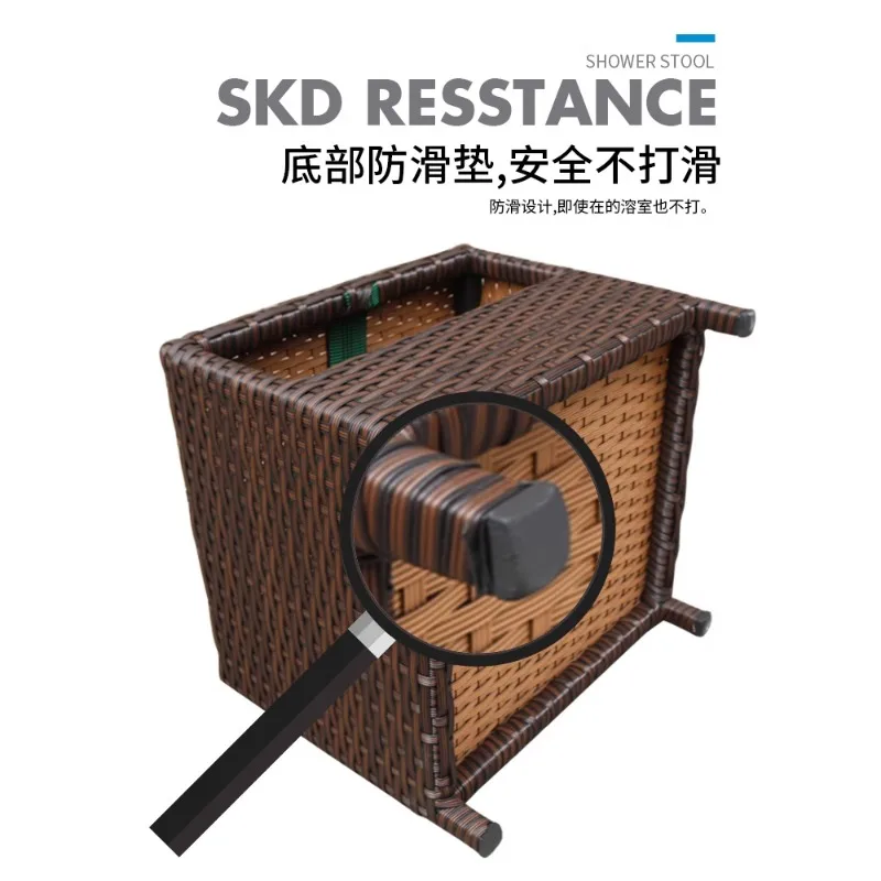 

Outside the gate, outdoor balcony, rattan storage stool can sit, adult small stool, household chair device, shoe change, sun pro