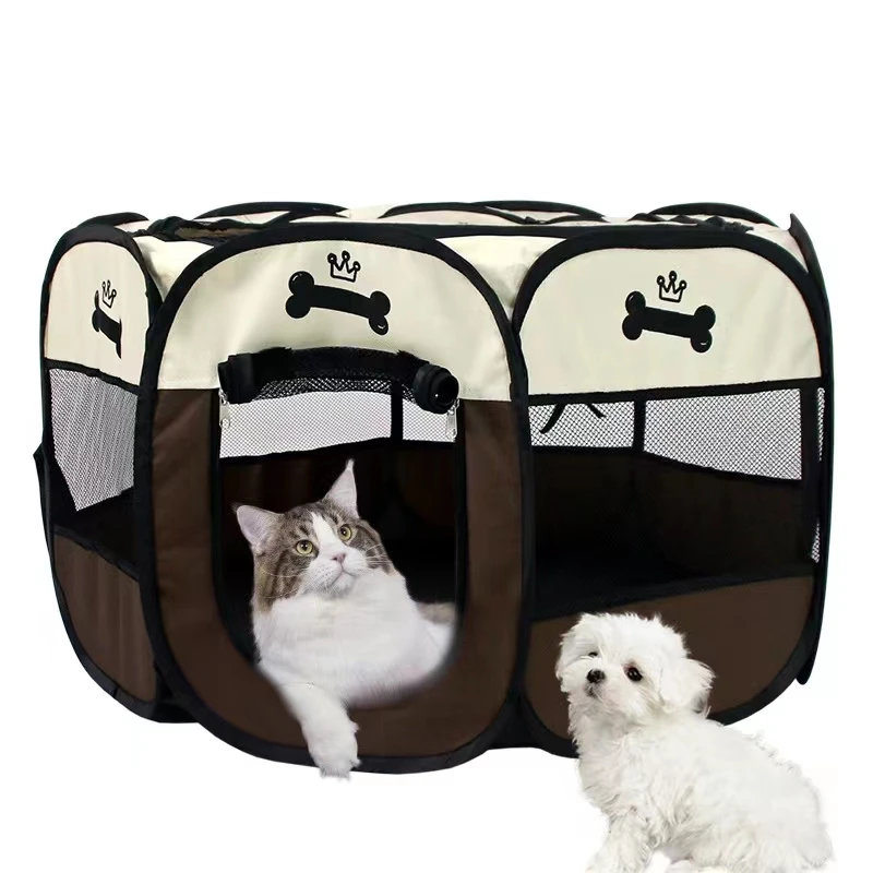 

Custom Logo Portable Folding Pet Tent Octagon Cat Kennel Cage Outdoor Dogs House High Privacy Pet Pregnant Tent