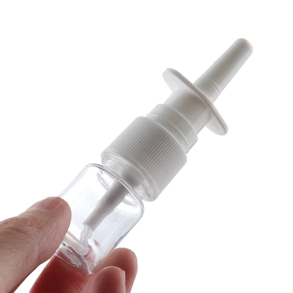 2pcs 10ml/20ml/30ml White Empty Plastic Nasal Spray Bottles Pump Sprayer Mist Nose Spray Refillable Bottling Packaging