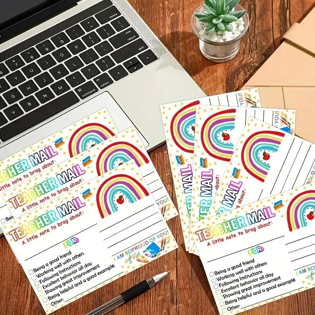 50 Pcs Reward Card Incentive Postcard Student Cards for Teacher Classroom Decor 920X630X001CM Coated Paper