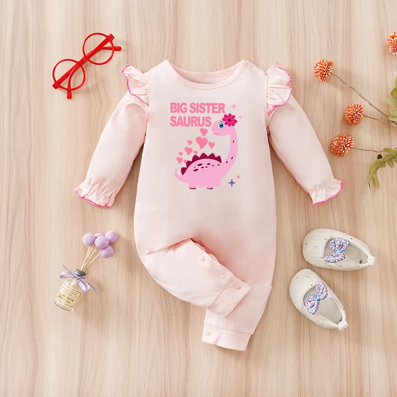 

Baby Girl Casual Outfit Sweet And Stylish Long Sleeved Jumpsuit Cartoon Printed Baby Cotton Breathable Outdoor Wear