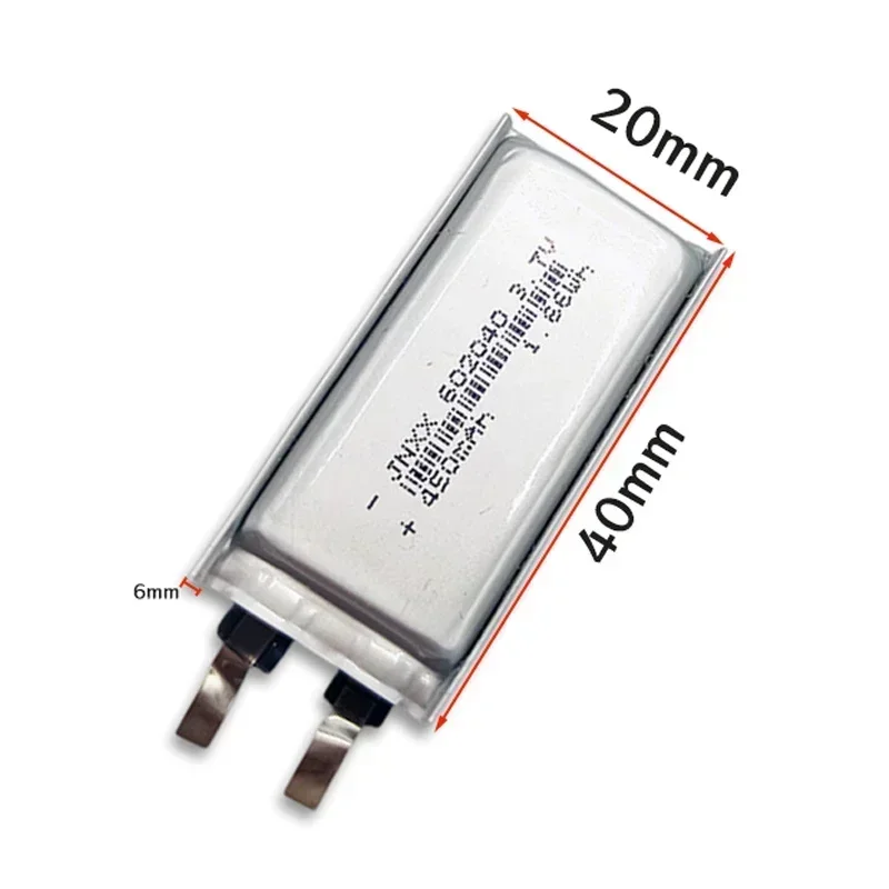 602040 3.7V 450mAh Lithium Polymer Battery Lithium Ion Rechargeable Battery Suitable for GPS MP3MP4 MP5 Car DVR Driving Recorder