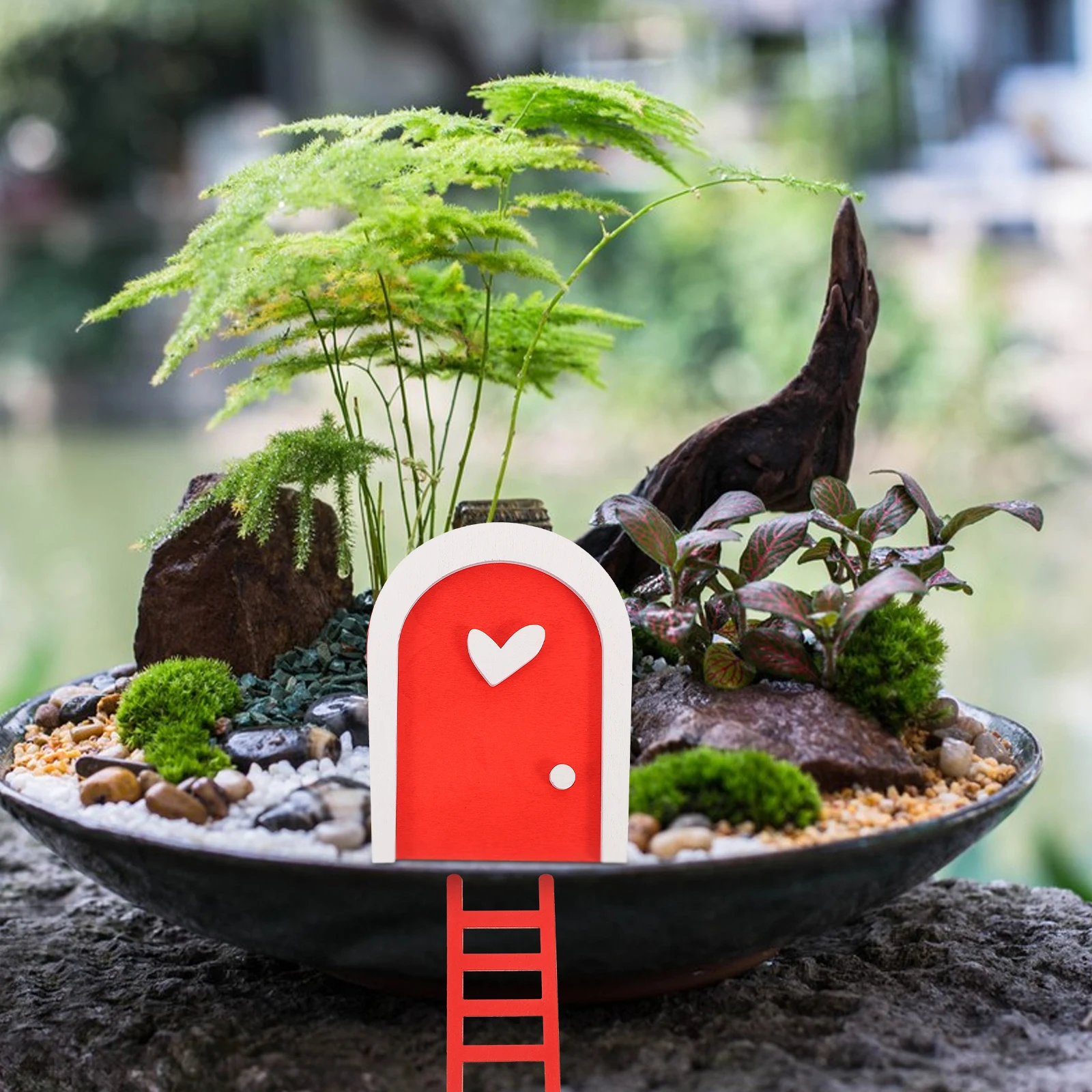 

2 Pcs Micro Landscape Decoration Elf Door Accessories Furniture Home Outdoor Wooden Doors