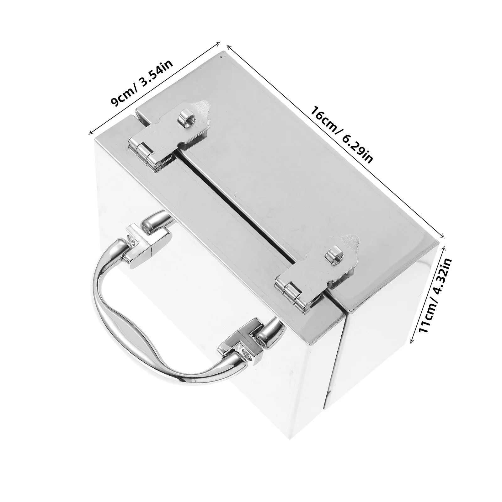 Stainless Steel Lockable Cash Box Portable Safe Deposit Security Storage Box for Office Home Bills Coins Receipts Tools