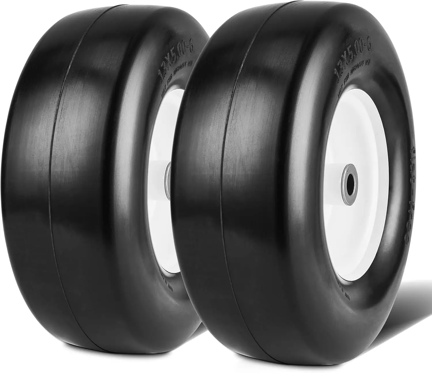 

Lawn Mower Tires with Rim, 13x5-6" Tubeless Tractor Tires, 2-Pack Tire and Wheel Assembly, Flat-free PU Tires, 3/4" Bushing Size
