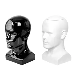 Bald Mannequin Head Male Wig Display Model Multipurpose Hat Display Rack Manikin Head for Headset, Hair Salon, Shop, Tabletop