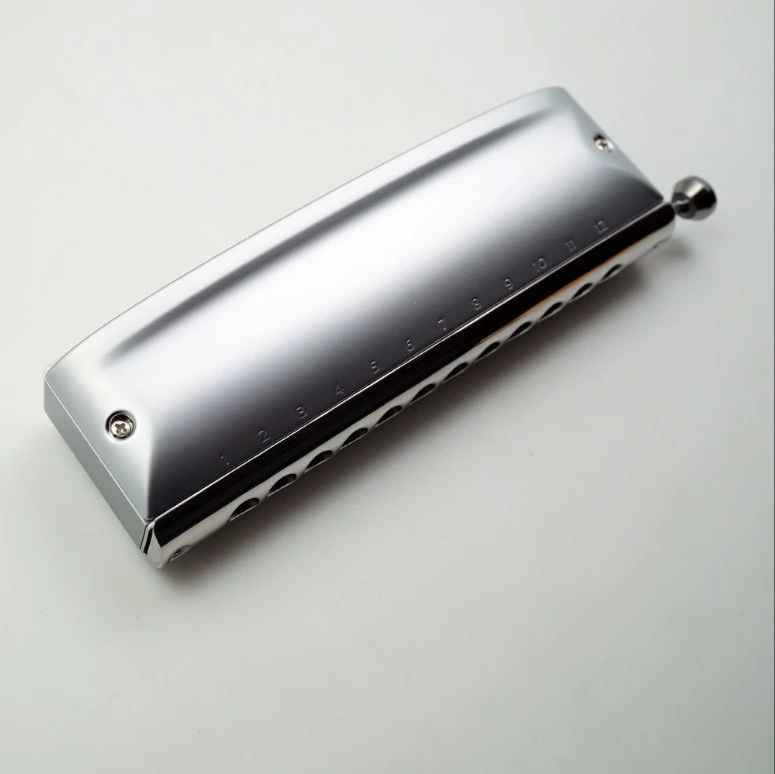 Chromatic Harmonica 12 Holes, Professional Tuning Instrument, Practice and Performance, Musical Grade, Semi-Tone Harp