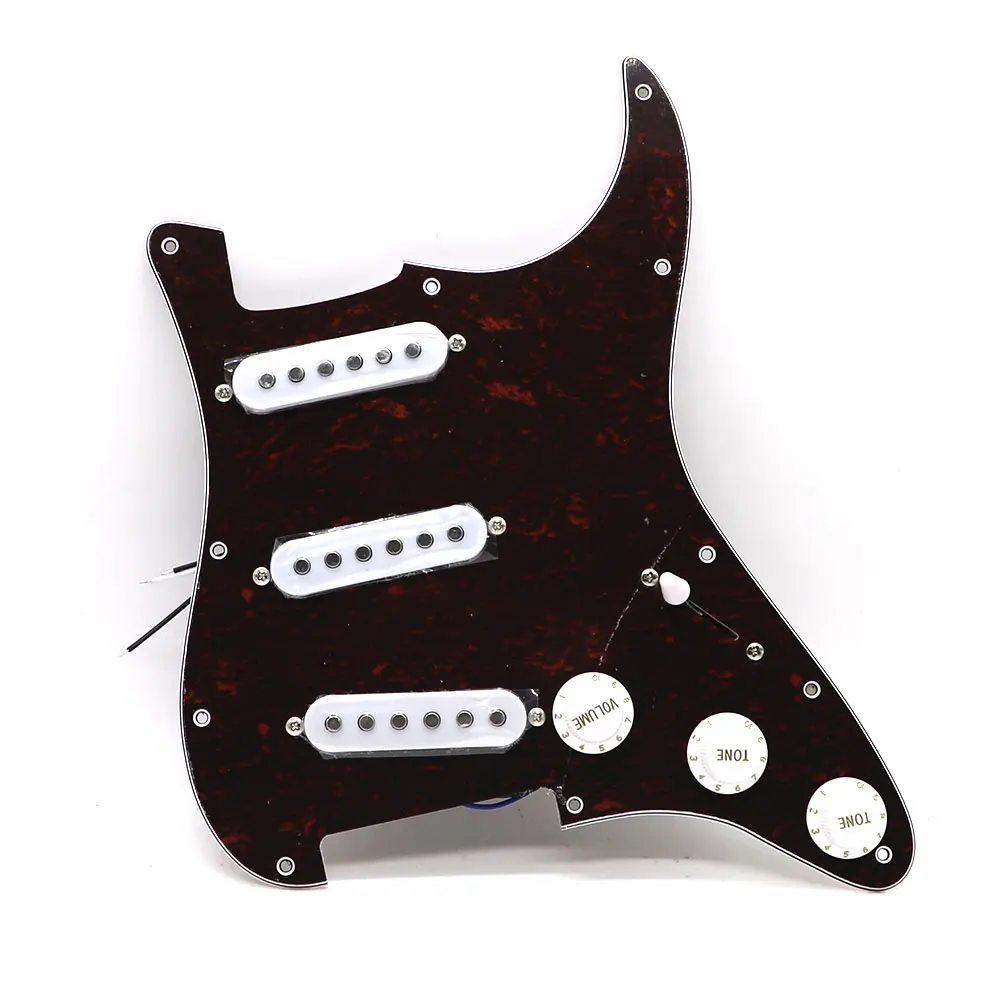 

SSS Electric Guitar Pickguard Pickups with Singlecut Wiring Loaded Prewired ST Single Colis for Made In Mexico