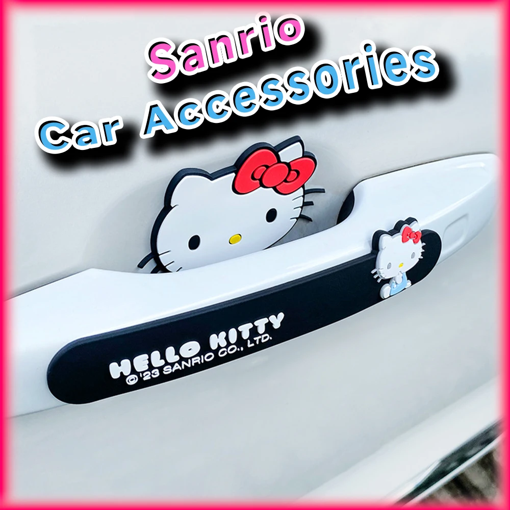 Kawaii Hello Kitty Soft Anti-scratch Sticker Sanrio Anime Cute Fashion Anti-collision Strip for Auto Door Bumper Edge Decoration