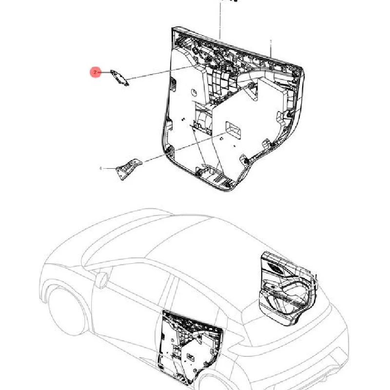 For Byd Seagull Dolphin Mini 2022-2025 Eqe-05014 Rear Door Interior Original Car Accessories Para Auto Tools