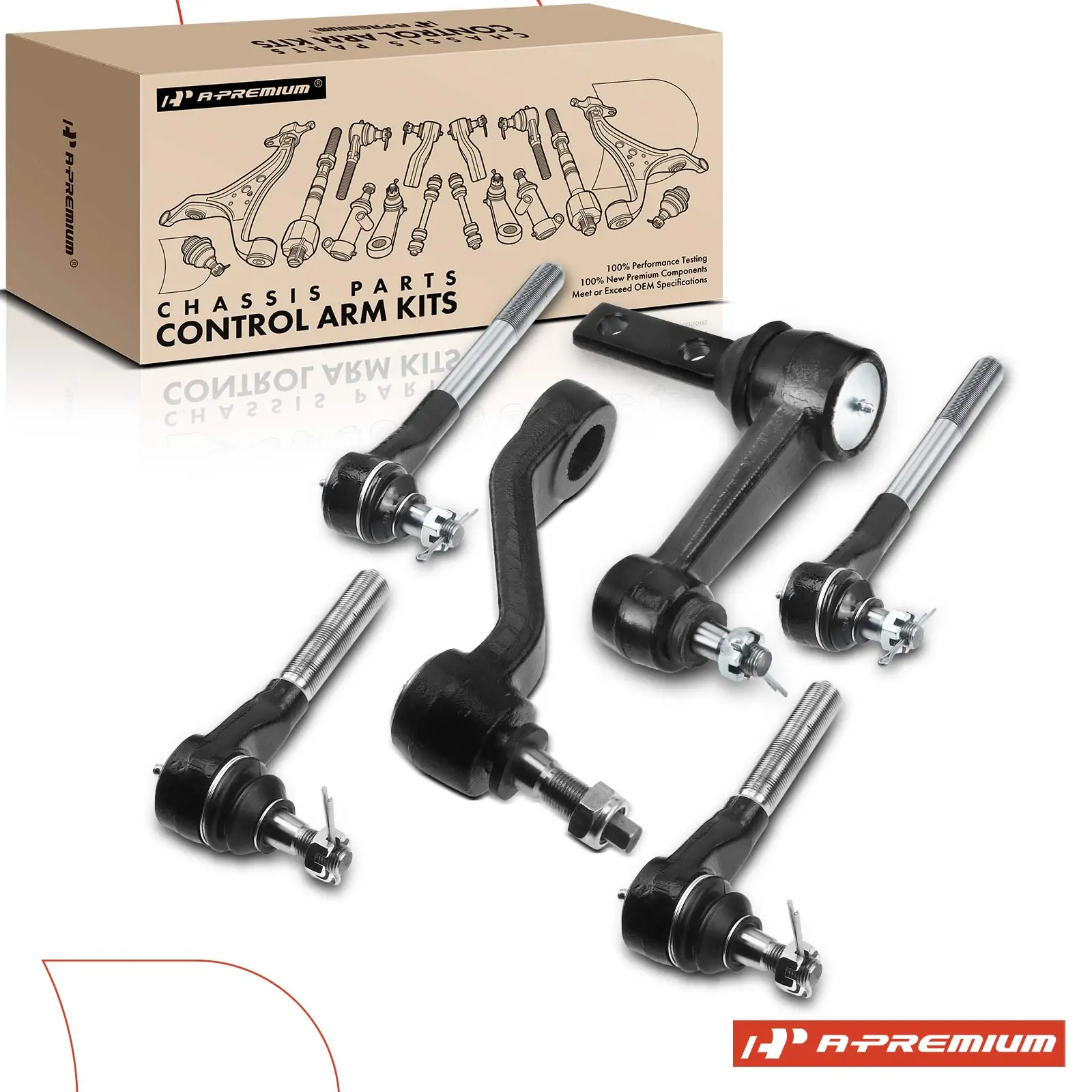 A-Premium 6x Steering Idler & Pitman Arm Tie Rod End for Dodge Ram 1500 2000-2001 Ram 2500 Ram 3500 2000-2002