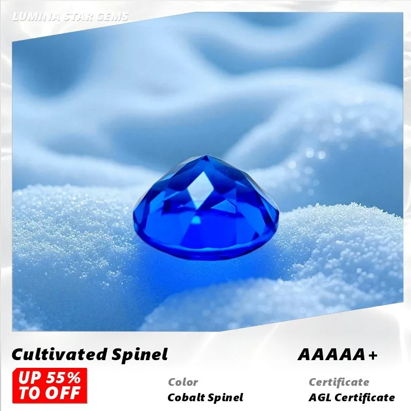 

L-Cobalt Spinel Round Shape VVS1 Lab Grown Gemstone DIY Chamrs Ring Necklace Earrings Main Materials with Certificate Wholesale