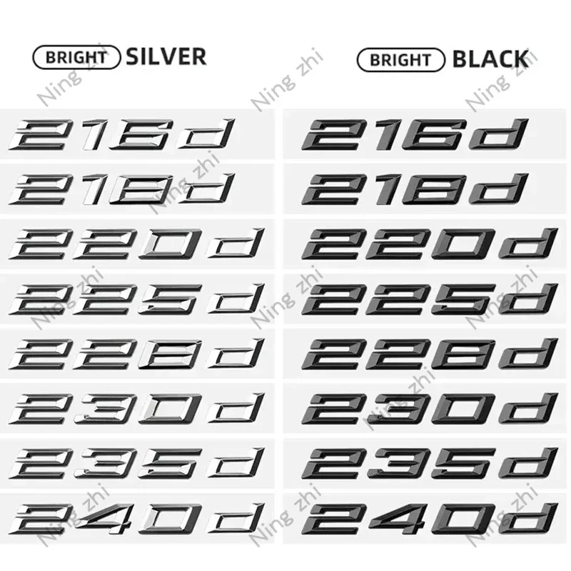 

ABS Car Rear Trunk Letters Logo Badge Emblem Sticker For BMW 2 Series 216d 218d 220d 225d 228d 230d 235d 240d F22 F23 F45 F46