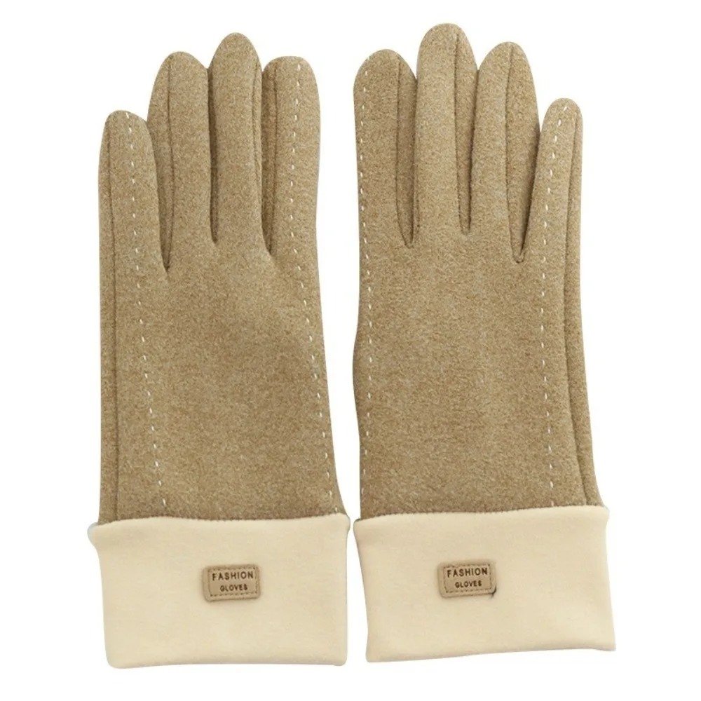 

Plush Winter Gloves Warm Full Finger Driving Mittens Touchable Screen Coldproof Windproof Cold Proof Gloves
