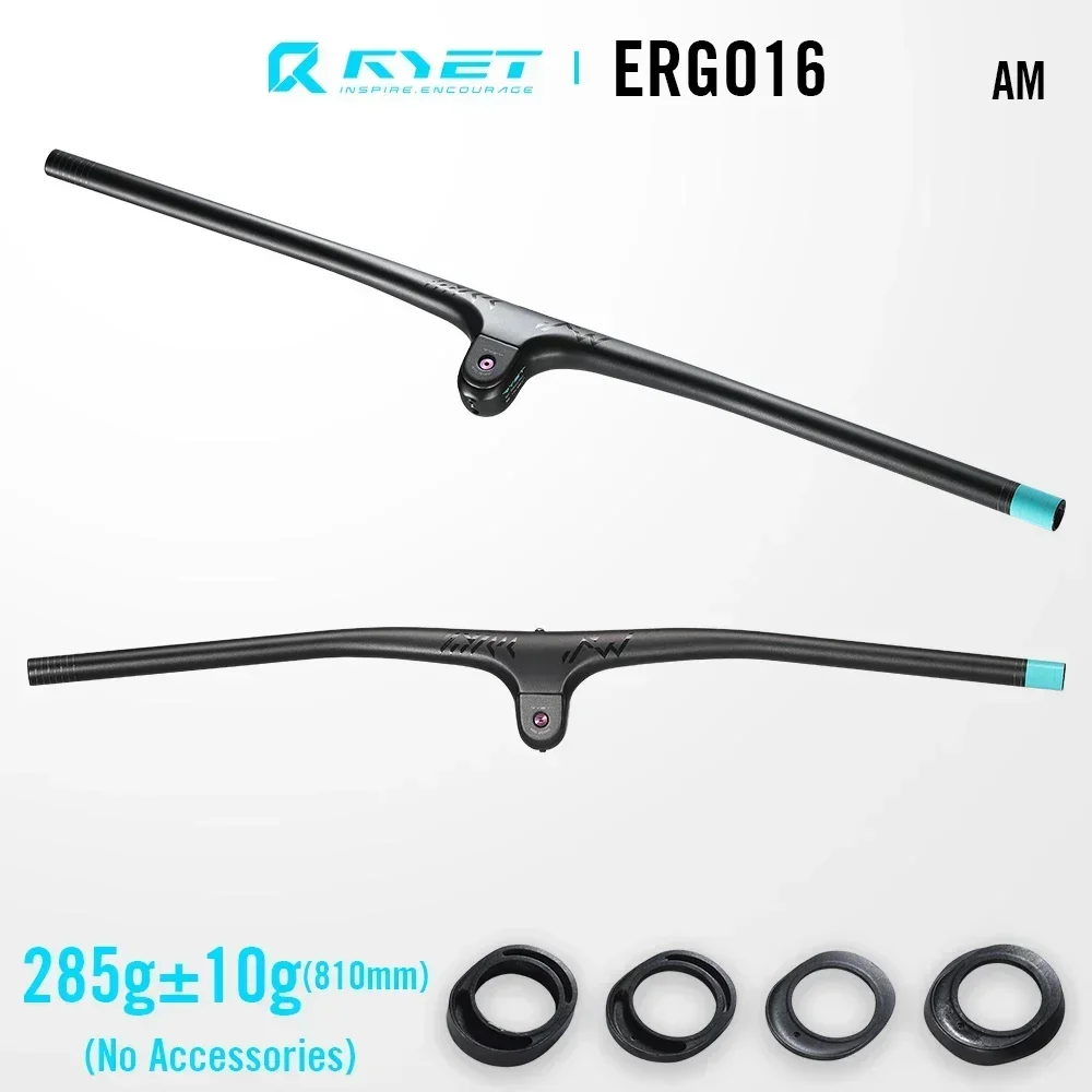 RYET Integrierter Carbon-MTB-Lenker, einteilig, 810 mm, 17 Grad, 28,6 mm, interne Kabelführung, UD matt, für alle Mountainbikes