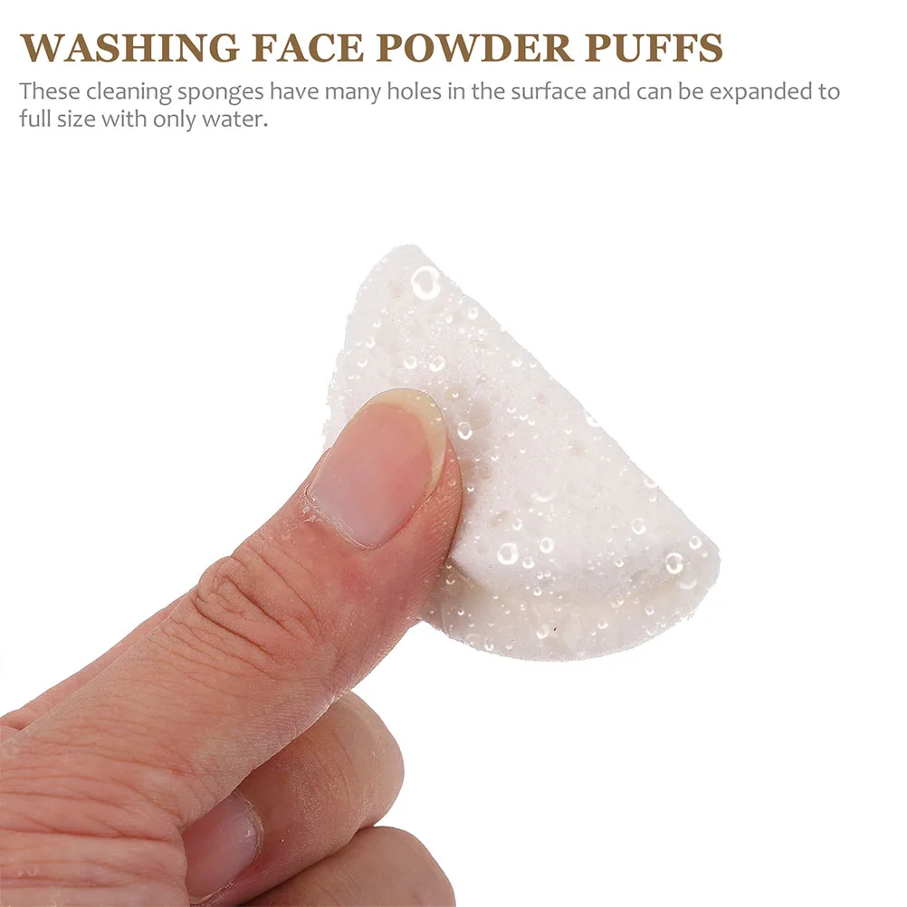 

40pcs Wood Pulp Cotton Facial Pad Cleansing Beauty Tools Makeup Puff Rounded Design Face Cleaning Powder Saver