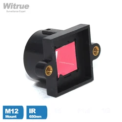 M12 Lens Mount Holder PC+30%GF with 650nm IR Filter Support 20mm Hole Distance for PCB Board Module or CCTV Camera