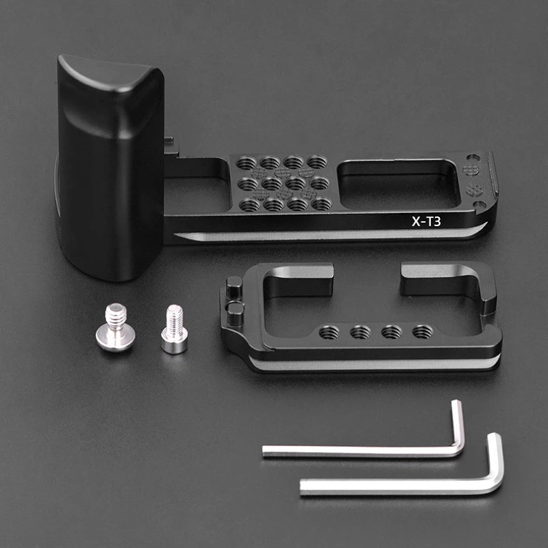 Uchwyt ręczny XT3 z szybkozłączką L Plate/L do aparatu cyfrowego Fuji X-T3 XT3 z gwintem 1/4 cala i śrubą CNC Metal Board