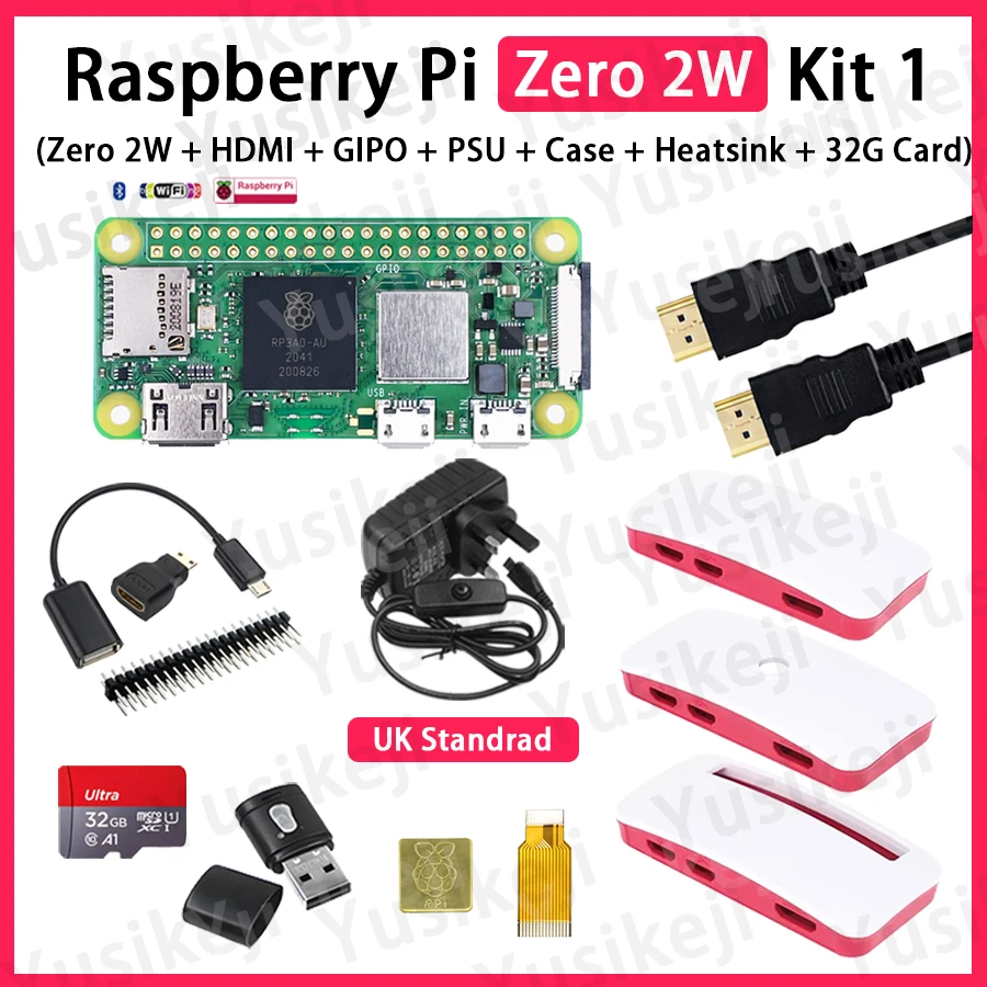 Original Raspberry Pi Zero 2W ZERO 2W KIT(Zero 2W+Case+HDMI Cable+