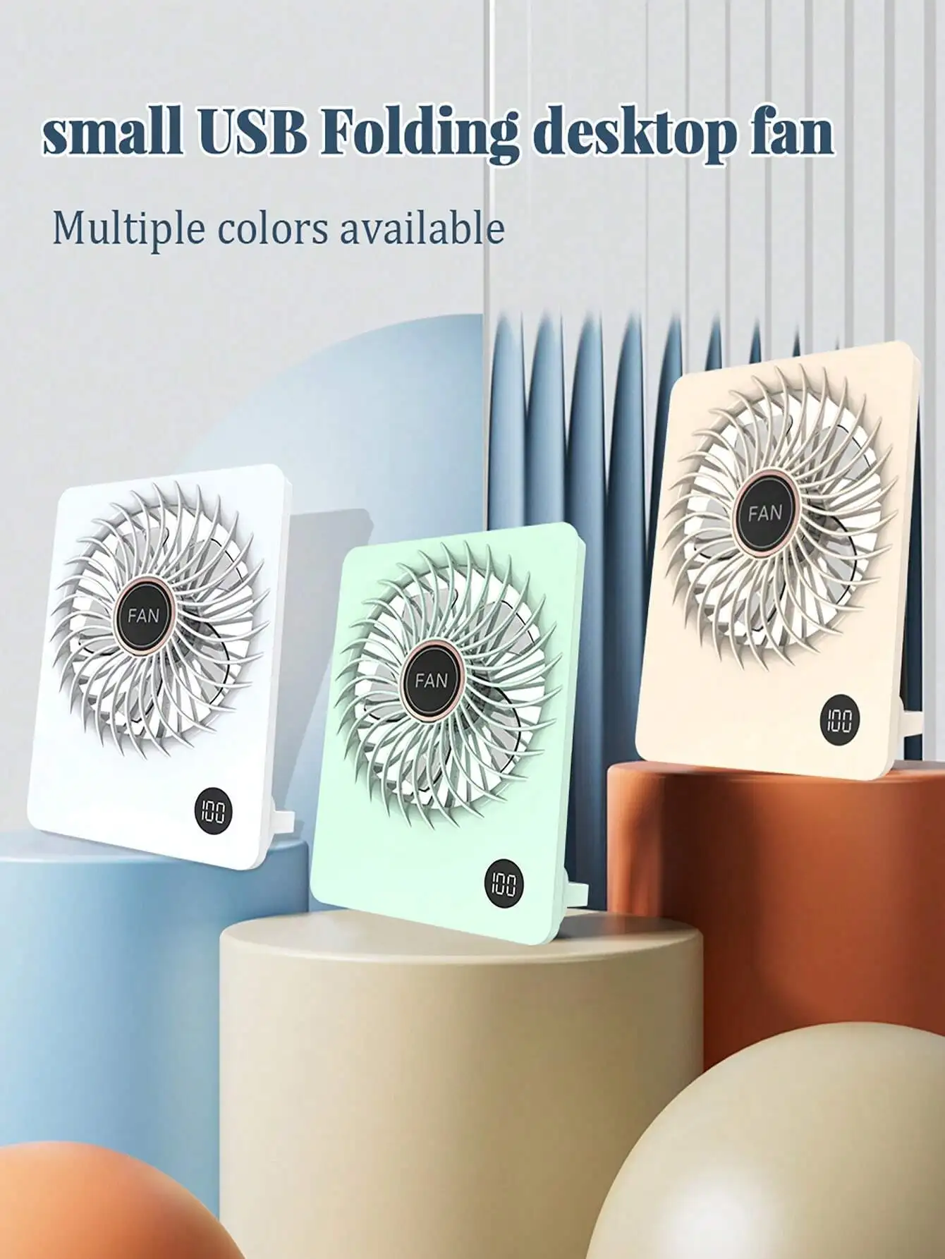 2024 New Cross-Border Aromatherapy Desktop Fan USB Office Silent Digital Display Five-Speed Ultra-Thin Fan