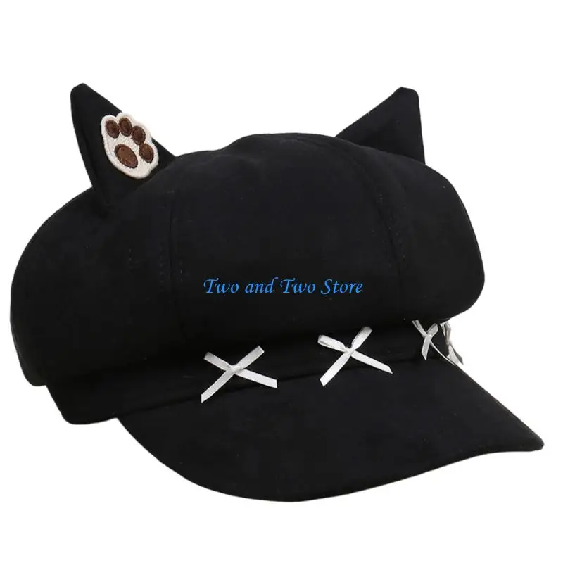 

HX6F Cats Faced Octagonal Hat Airy Polyester For Infants And Preschool Children