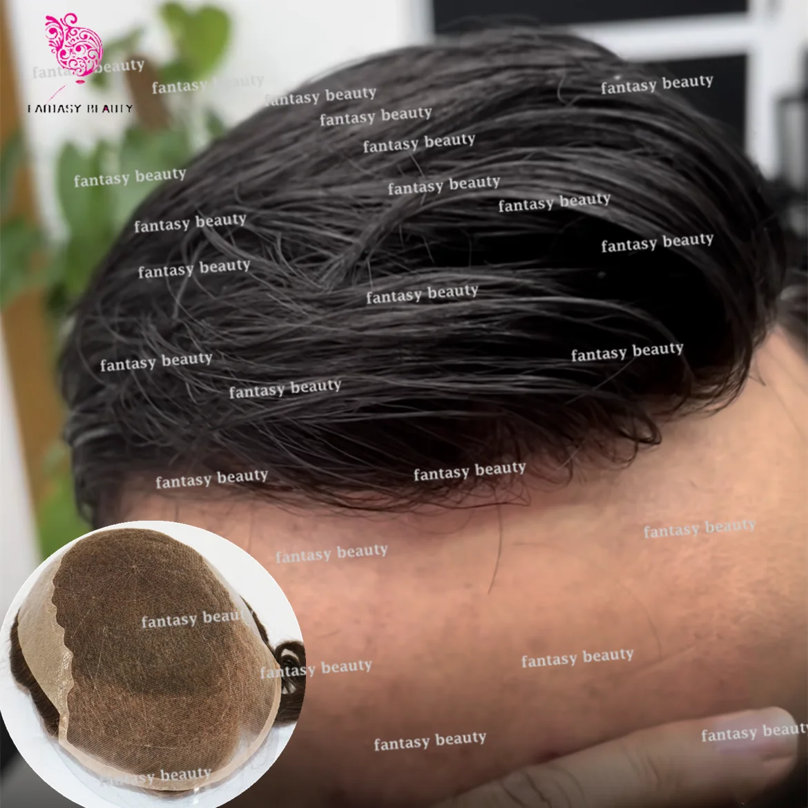 Natural Hairline Q6 Lace & PU Men Capillary prosthesis 100% human hair wig Men Toupee Blonde Black Bleached knot Men wig system