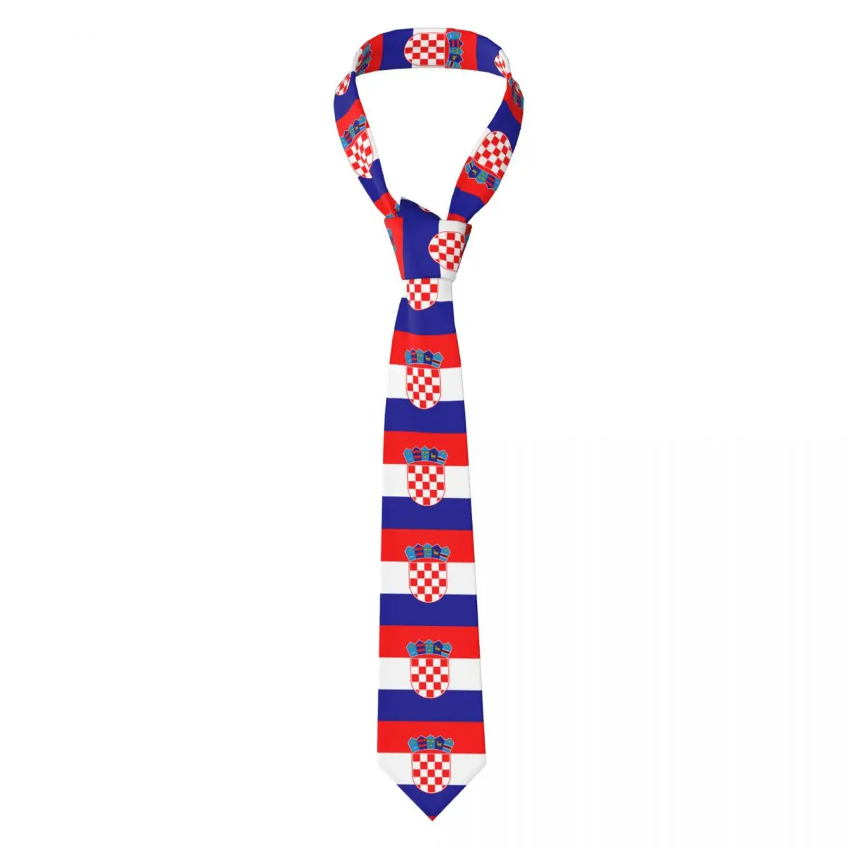 Croatia Football Flag Necktie for Men Silk Polyester 8 cm Neck Ties Party Business Tie Casual Gravatas