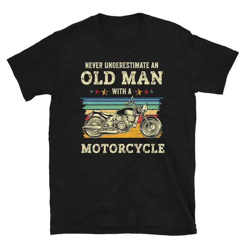 Funny Dad or Grandpa Chopper Motorcycle Shirt Vintage Style Cool Biker Motorcyclist Gift Unique Moto