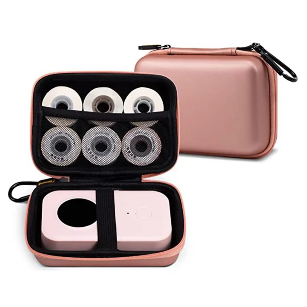 Mini Printer Storage Bag Carrying Case for Label Maker Machine Capacity Organizer with Zipper Closure Shockproof Portable