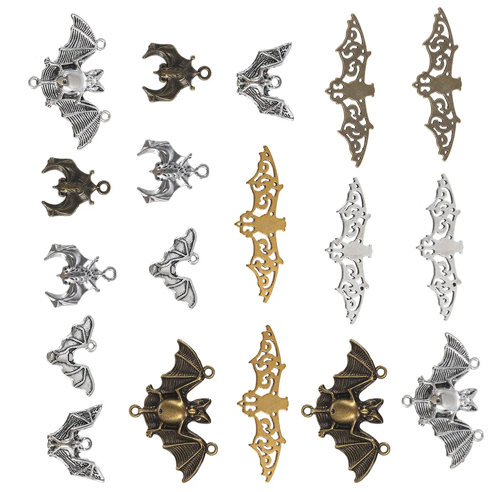 36 Pcs Earrings Gold Bat Pendant Miss Vintage Decor Jewelry Bracelet for Charms 02X09C27CM Alloy Accessory