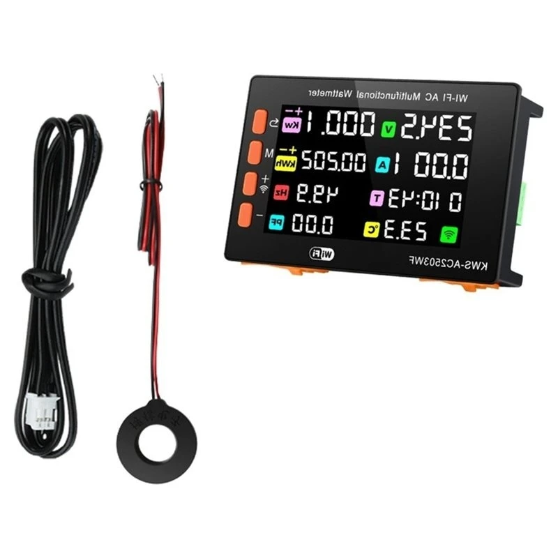 ABMH-KWS-AC2503WF AC 85-290V Voltmeter Ammeter Wattmeter Power Meter Module WI-FI Enabled Function 0-100A