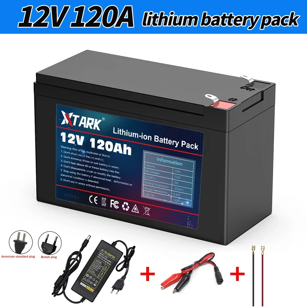 

New 18650 3S6P 12V 120Ah Lithium Battery Pack,Built-in 30A BMS,For Solar Energy Electric Vehicle Li-ion Battery+12.6V Charger