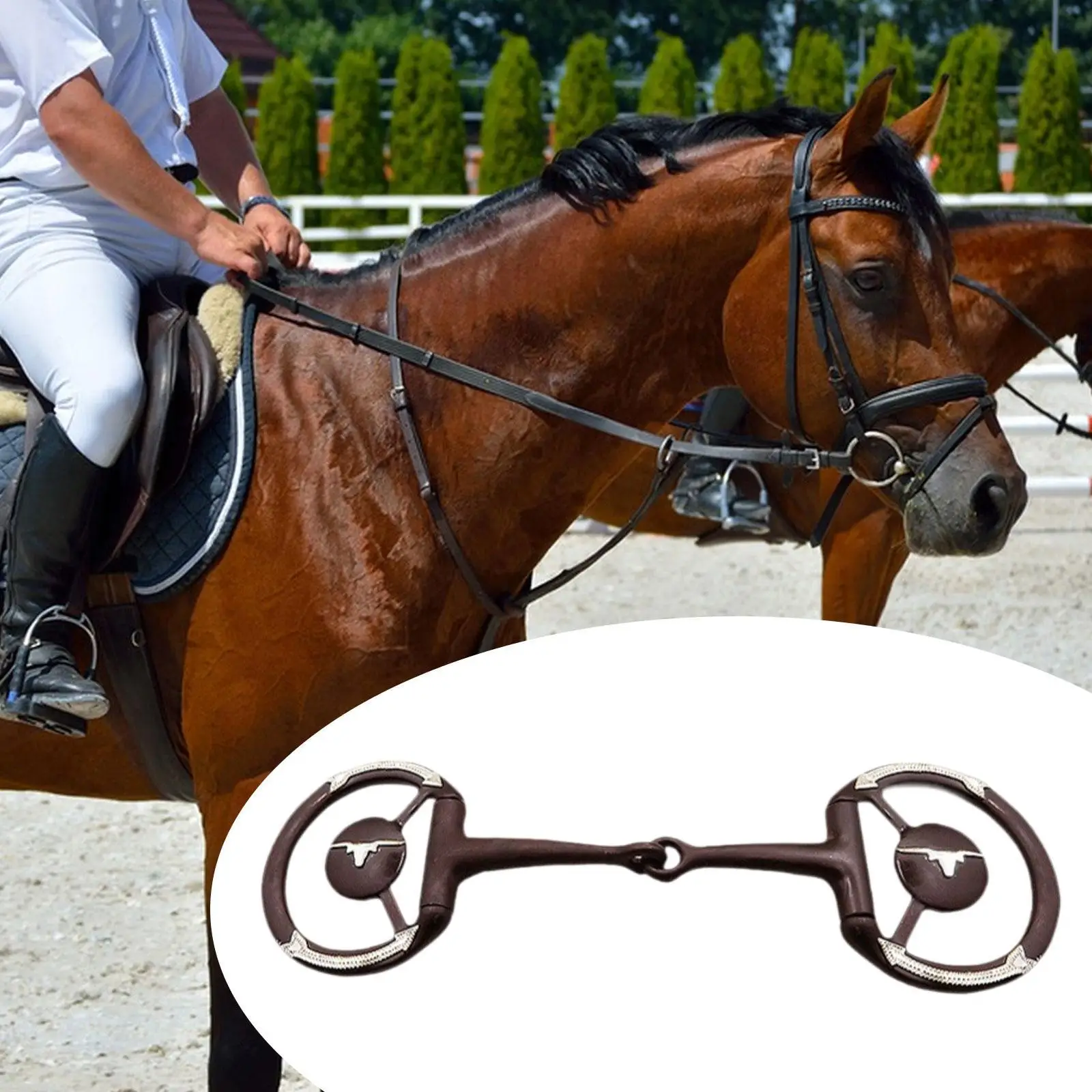 

Horse Bit Cheek Snaffle Practical Vintage Western Style Lightweight for Harness