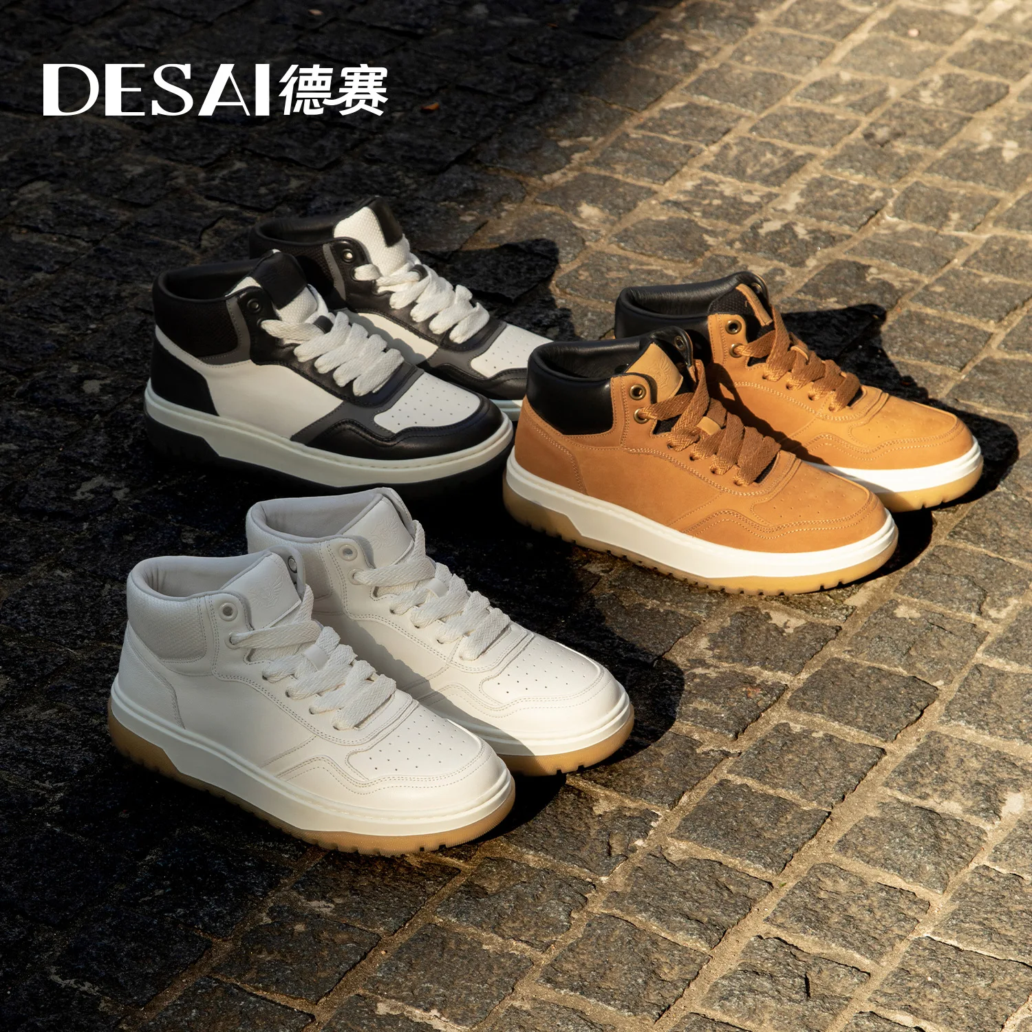 DESAI Sneakers Boots Men Casual Shoes Genuine Leather Soft Breathable Mens Male Outdoor Comfortable 2024 Fashion Brand Footwear