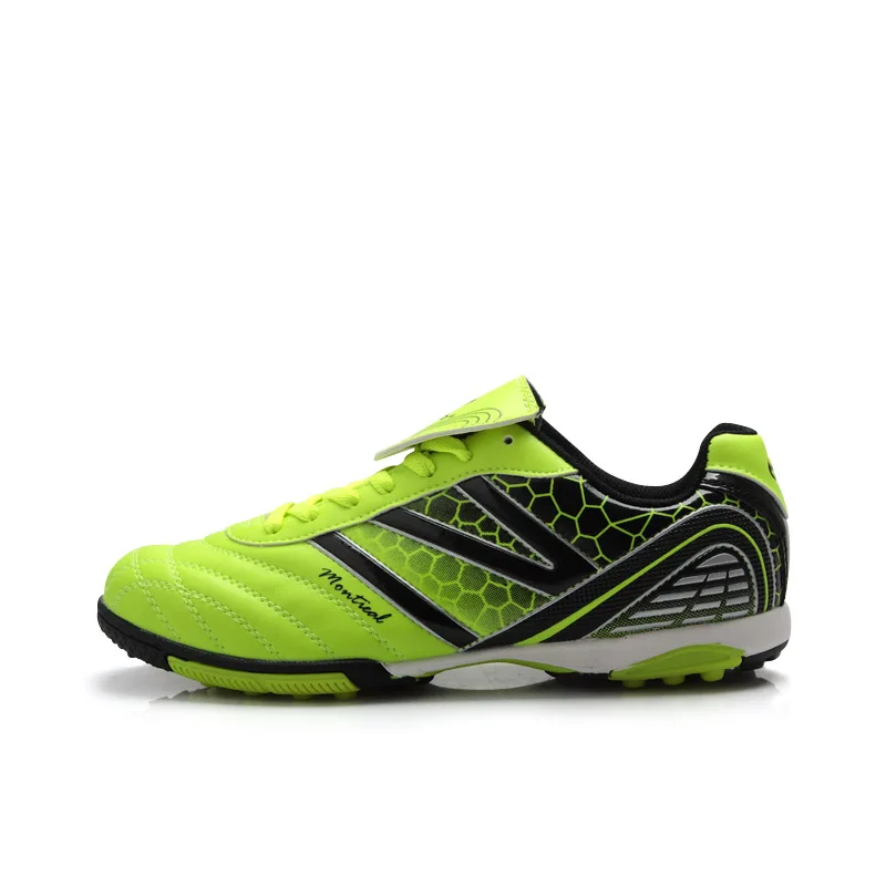 Zapatos De fútbol originales para hombre, zapatos De fútbol TF De cuero verde para adolescentes, zapatos De fútbol sala para adiestramiento al aire libre, Chuteiras De fútbol Unisex