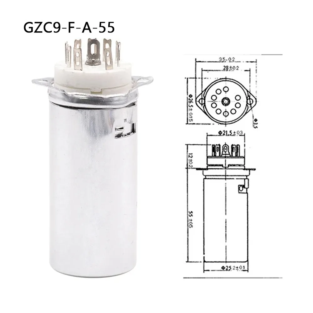 1Pcs 9Pin B9A Vacuum Tube DIY PCB Mount Valve Base Tin-Plated with Aluminum Shield GZC9