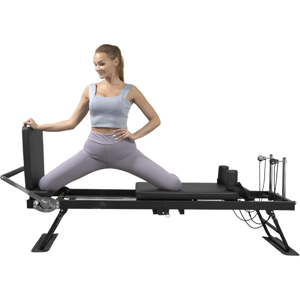 

Foldable Pilates Equipment for Home Workouts,Pilates Reformer Machine for Home Gym with Springs, Pilates Exercise Equipment