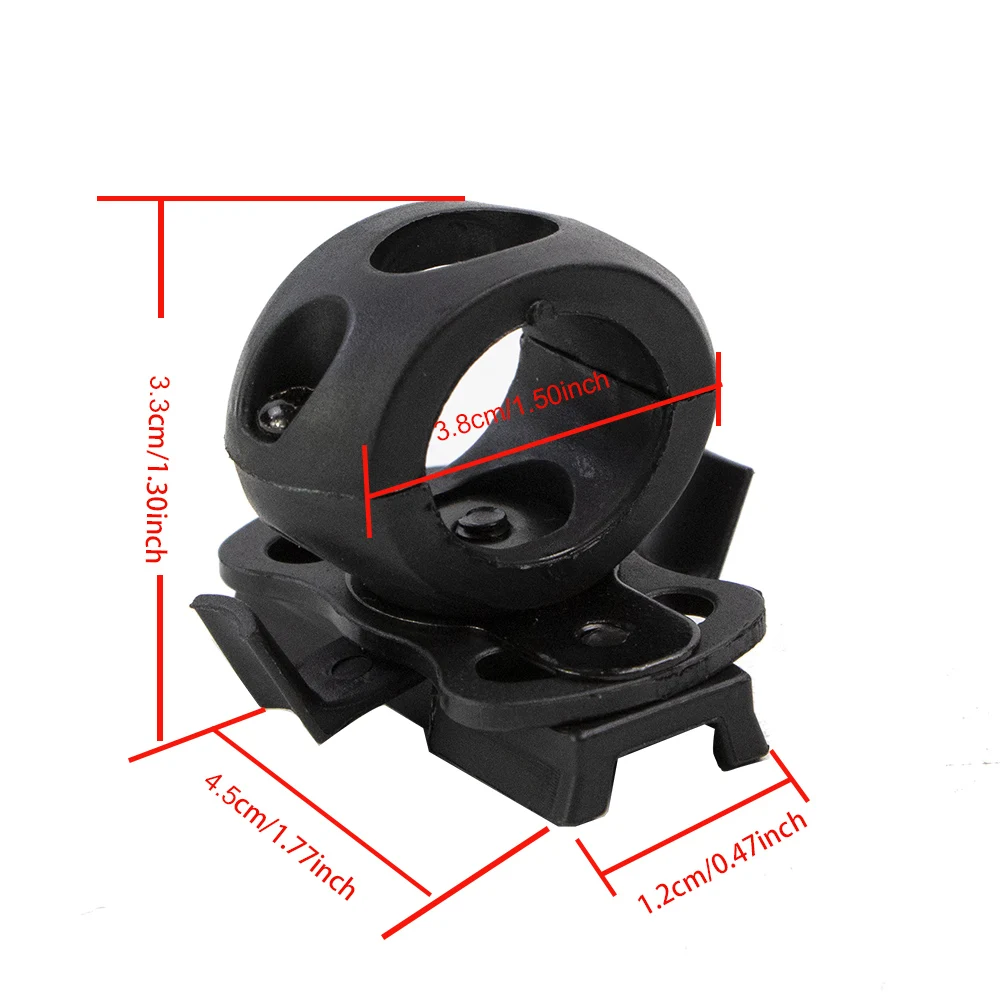 BOOIU Tactical Helmet Flashlight Clamp Mount 360 Degree Quick Release Universal Rail Helmet Light Torch Holder Adapter