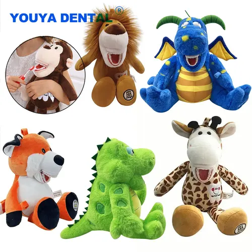 Cepillo Dental bonito, modelo de dibujos animados, enseñanza de animales con dientes, modelo con cepillo de dientes, aprendizaje para niños, cepillado, decoración clínica, regalos