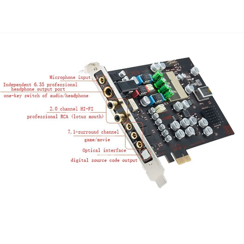 Imagem -03 - Placa de Som Pci-e Max Pci-e Suporte Chassi Interface Frontal Axf16-independent